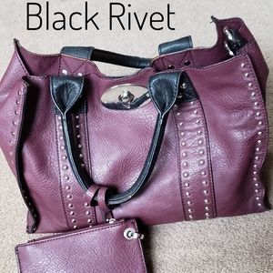 Black Rivet Women's handbag burgandy purple